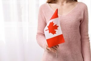 Woman with Canadian Flag