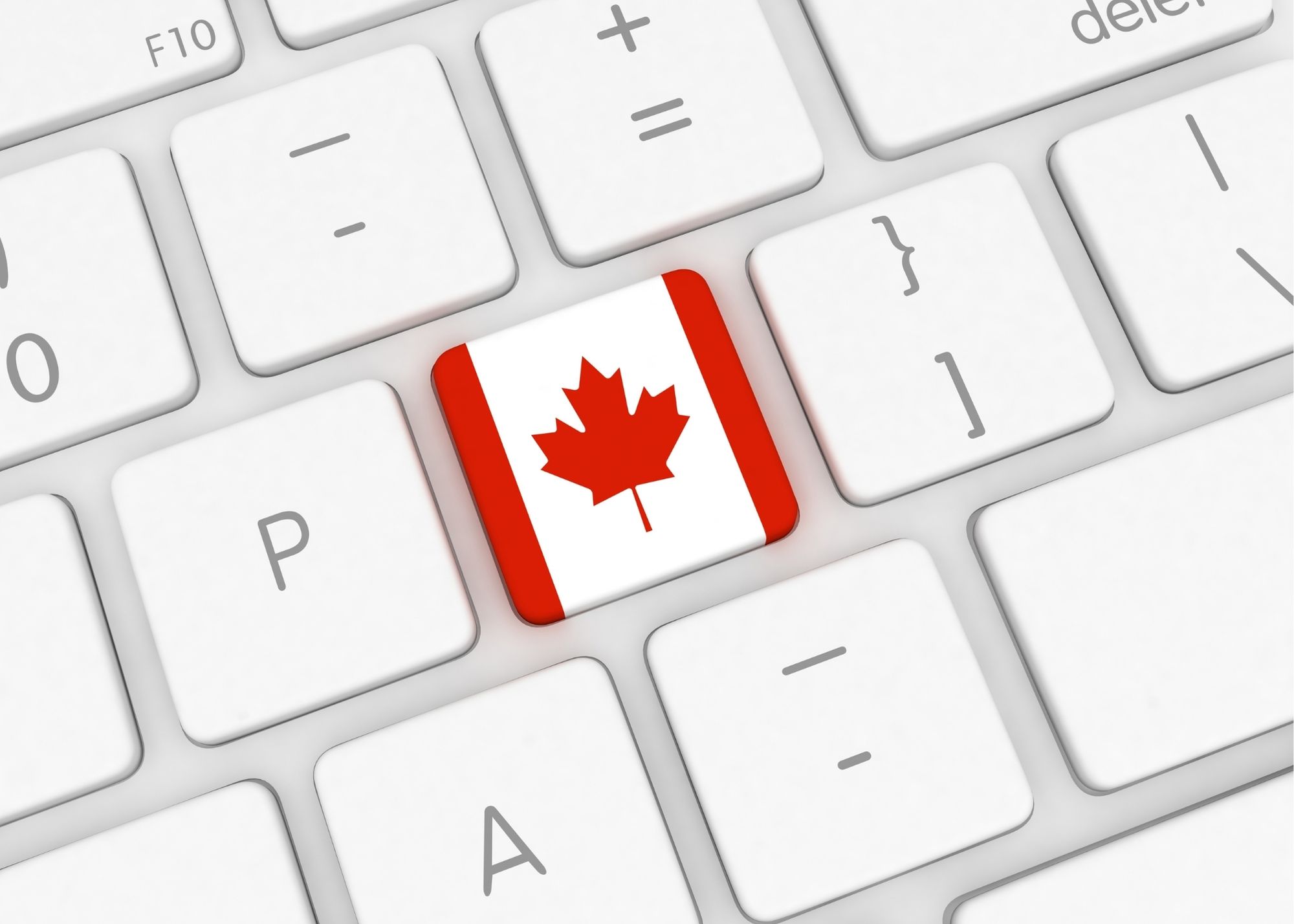 keyboard with Canadian flag